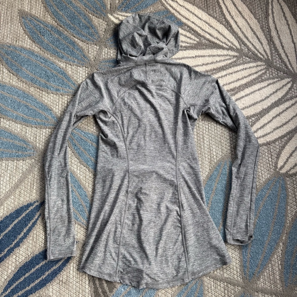 Athleta Womens Vitamin Sea Hooded Full Zip Stretchy Jacket Heather Gray Size XXS - Picture 2 of 8